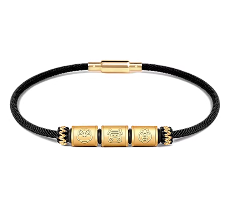 24K Gold Zodiac Red String Bracelet - Chinese Astrology Charm