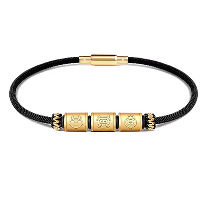 24K Gold Zodiac Red String Bracelet - Chinese Astrology Charm