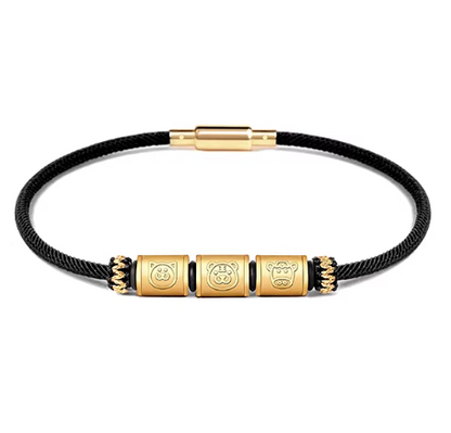 24K Gold Zodiac Red String Bracelet - Chinese Astrology Charm