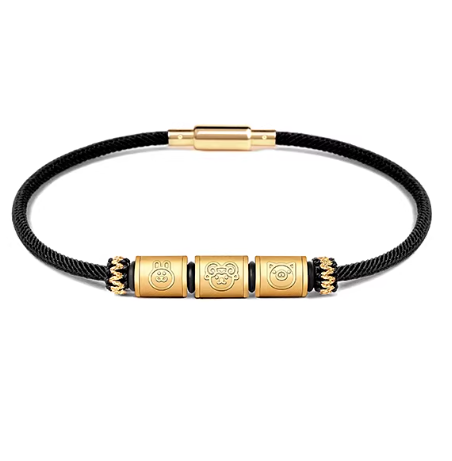 24K Gold Zodiac Red String Bracelet - Chinese Astrology Charm