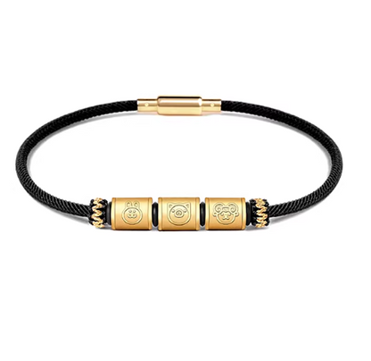 24K Gold Zodiac Red String Bracelet - Chinese Astrology Charm