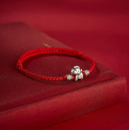 Year of the Horse 999 Sterling Silver Braided Bracelet - Adjustable