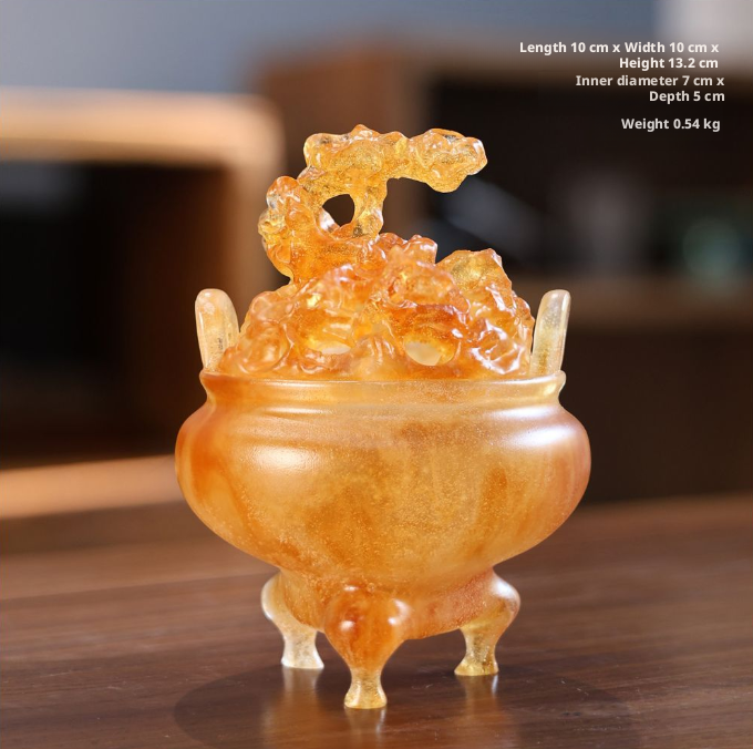 Powdered Glaze Taihu Stone Incense Burner Zen Oriental Tea Room Decor