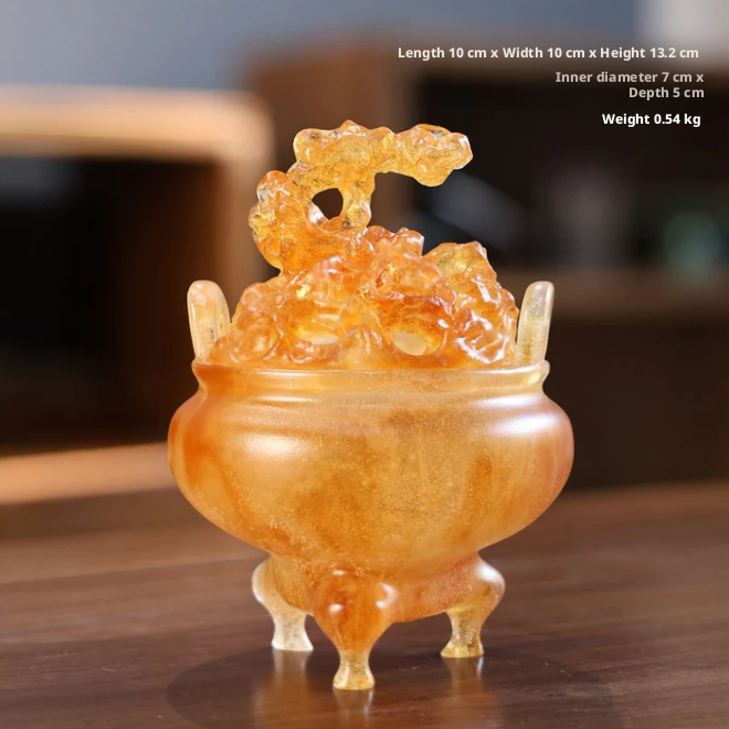 Powdered Glaze Taihu Stone Incense Burner Zen Oriental Tea Room Decor