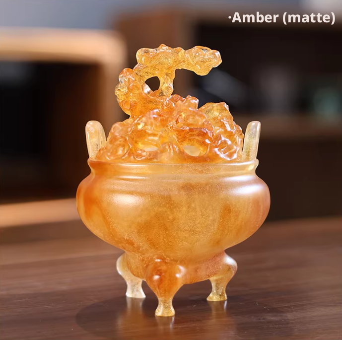 Powdered Glaze Taihu Stone Incense Burner Zen Oriental Tea Room Decor