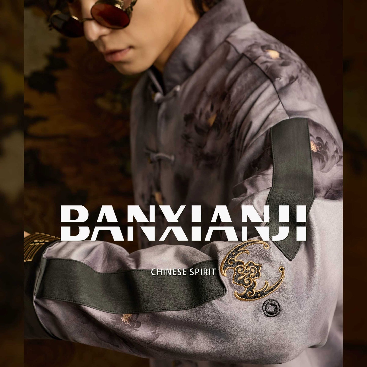 Lotus print traditional Tang suit jacket, new Chinese-style men's retro top
