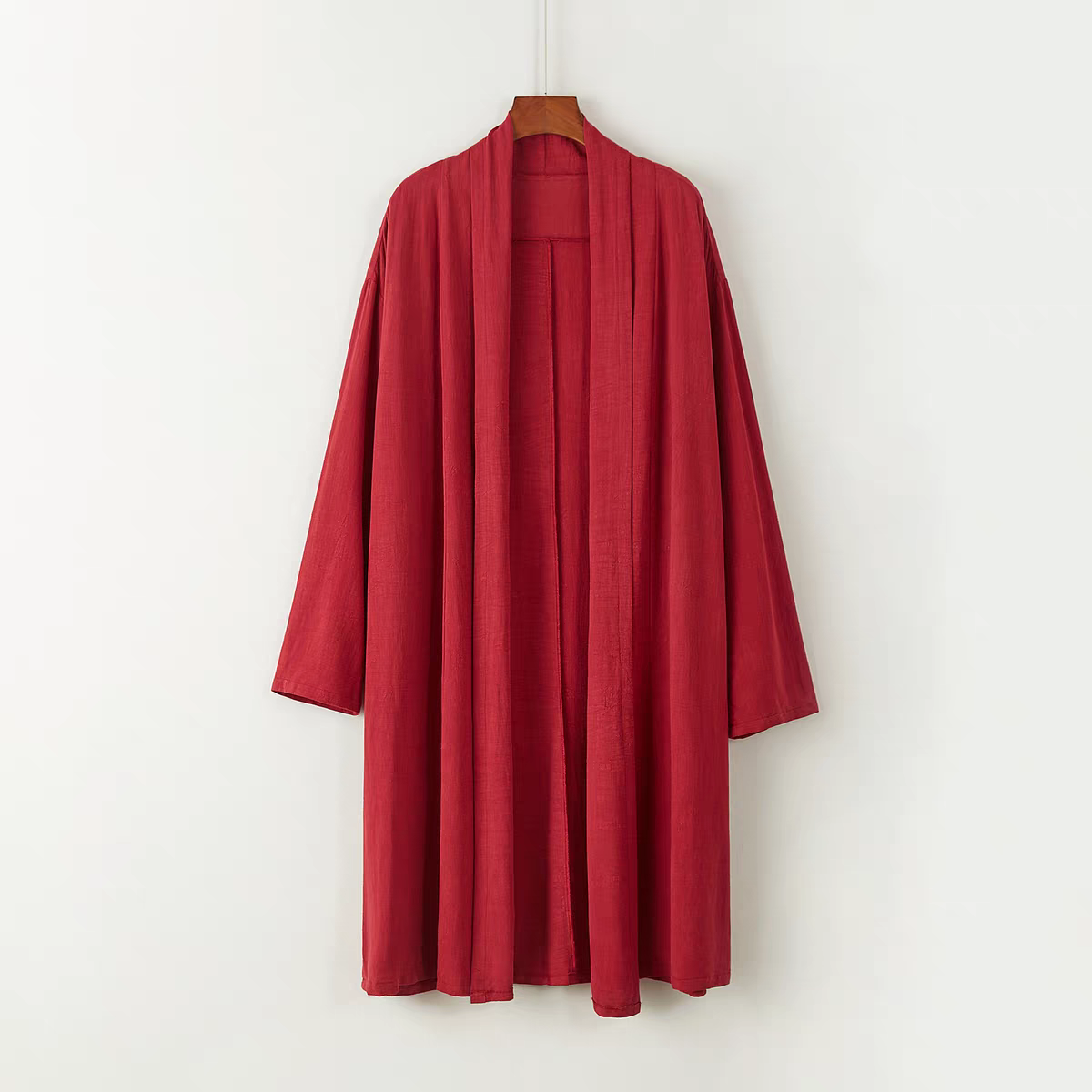 Medium to long length velvet long cloak Hanfu layman's Chinese meditation jacket