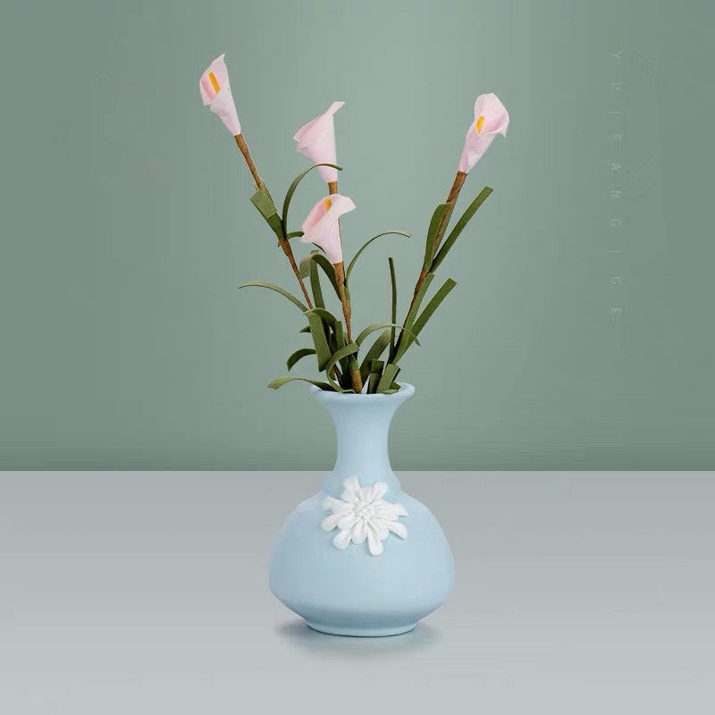 Handmade Ceramic Vase - European Style Glazed Porcelain Flower Vase