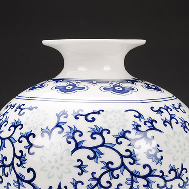Blue and White Porcelain Vase - Chinese Ceramic Flower Vase for Home Decor