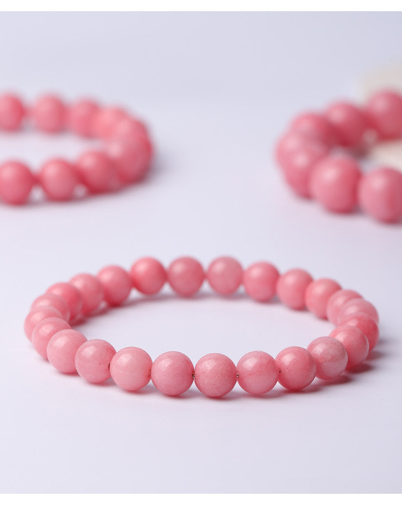 Collection Grade Red Patterned Stone Bracelet - Pink Crystal Jewelry