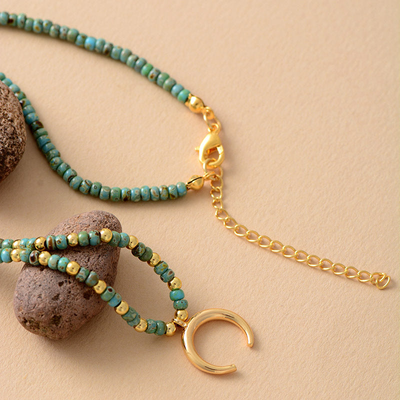 Light Luxury And Simplicity Pendant Gold-plated Bead Necklace Clavicle Chain Jewelry