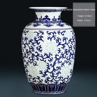 Blue and White Porcelain Vase - Chinese Ceramic Flower Vase for Home Decor