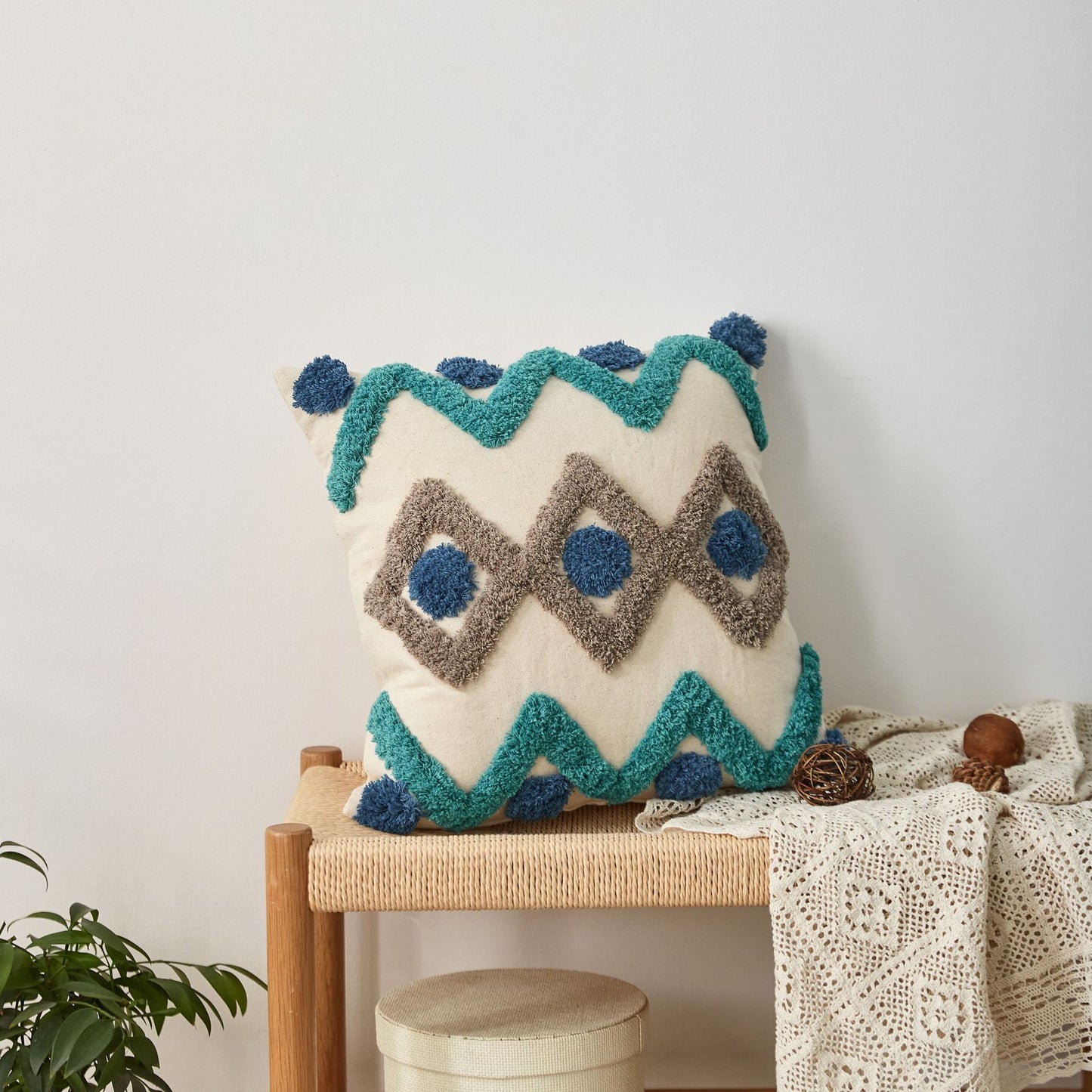 Tufted Tassel Pillow Cover - Nordic Retro Style Cushion Cover