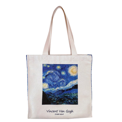 Van Gogh Starry Night Canvas Tote Bag - Women's Shoulder Handbag
