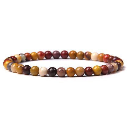 Natural Agate Crystal Energy Bracelet - 4mm Healing Stone Beads