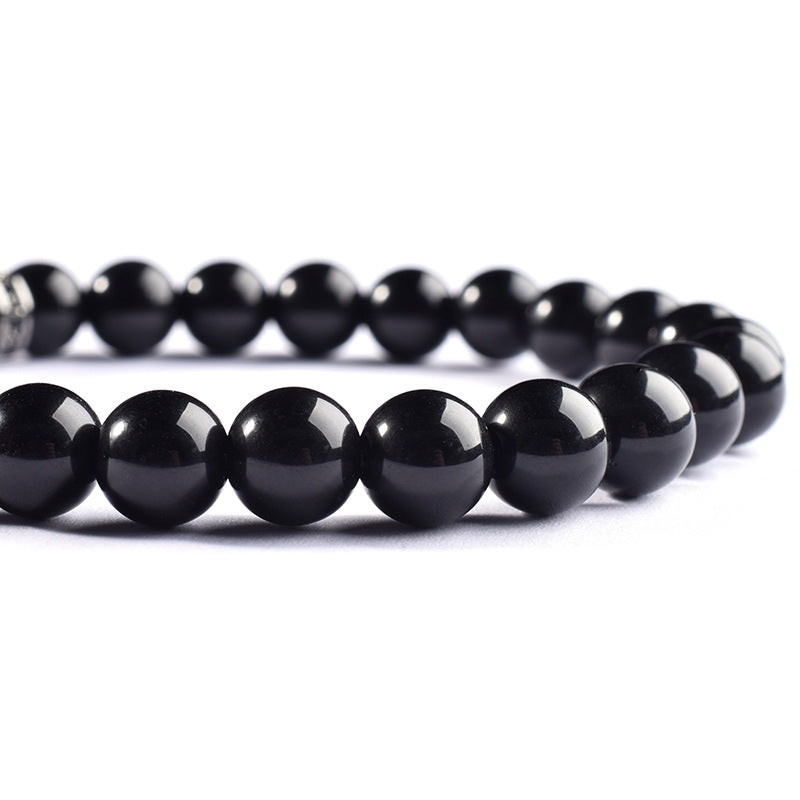 Black Copper Titanium Steel Bracelet - Natural Stone Geometric Design