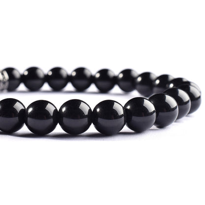 Black Copper Titanium Steel Bracelet - Natural Stone Geometric Design