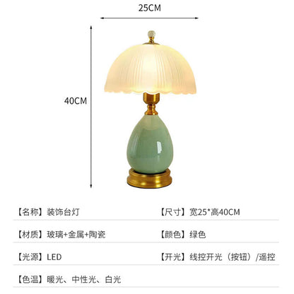Ice Crackle Ceramic Table Lamp - Modern Minimalist Bedside Light