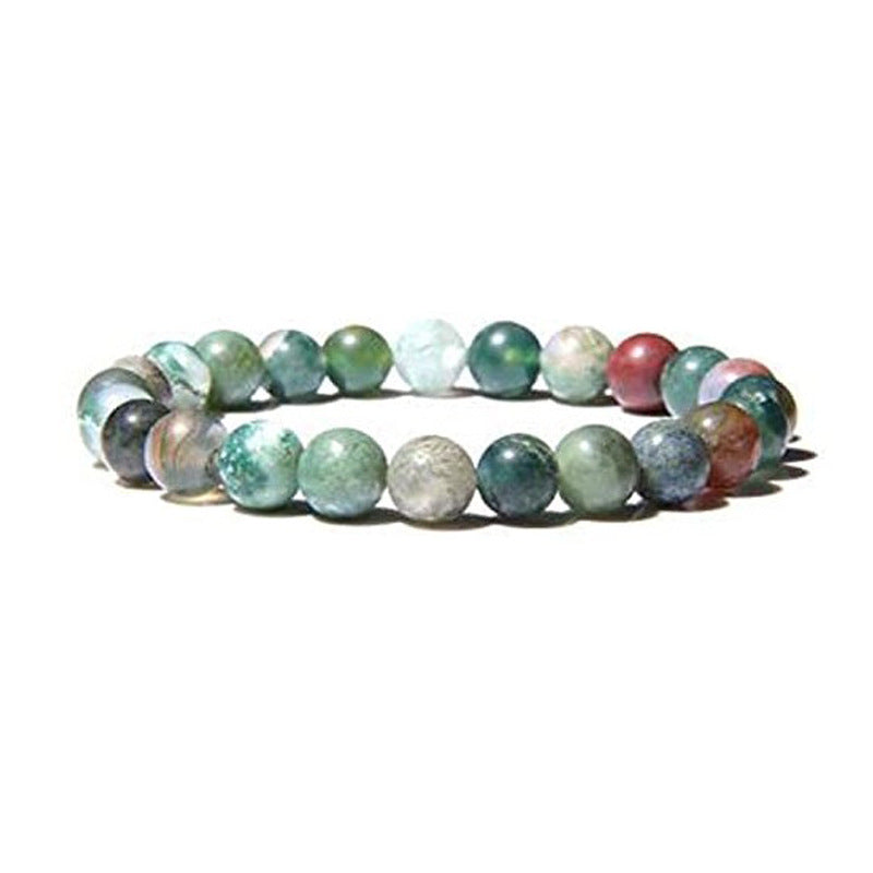 Natural Gemstone Beaded Bracelet - Tiger Eye Volcanic Rock Agate 8mm