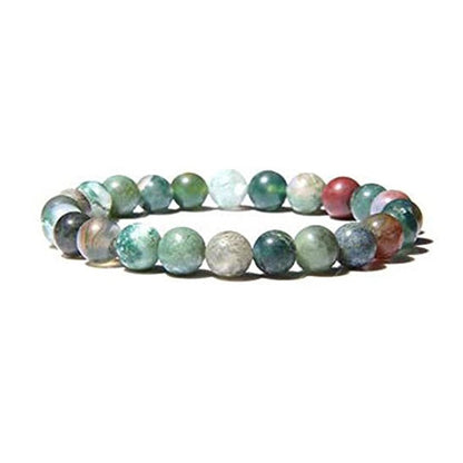Natural Gemstone Beaded Bracelet - Tiger Eye Volcanic Rock Agate 8mm