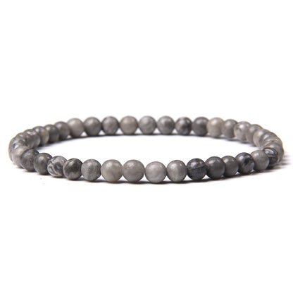 Natural Agate Crystal Energy Bracelet - 4mm Healing Stone Beads