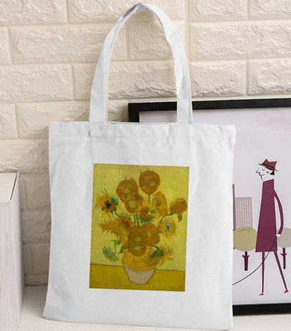 Van Gogh Canvas Tote Bag - Retro Art Print Shopping Handbag