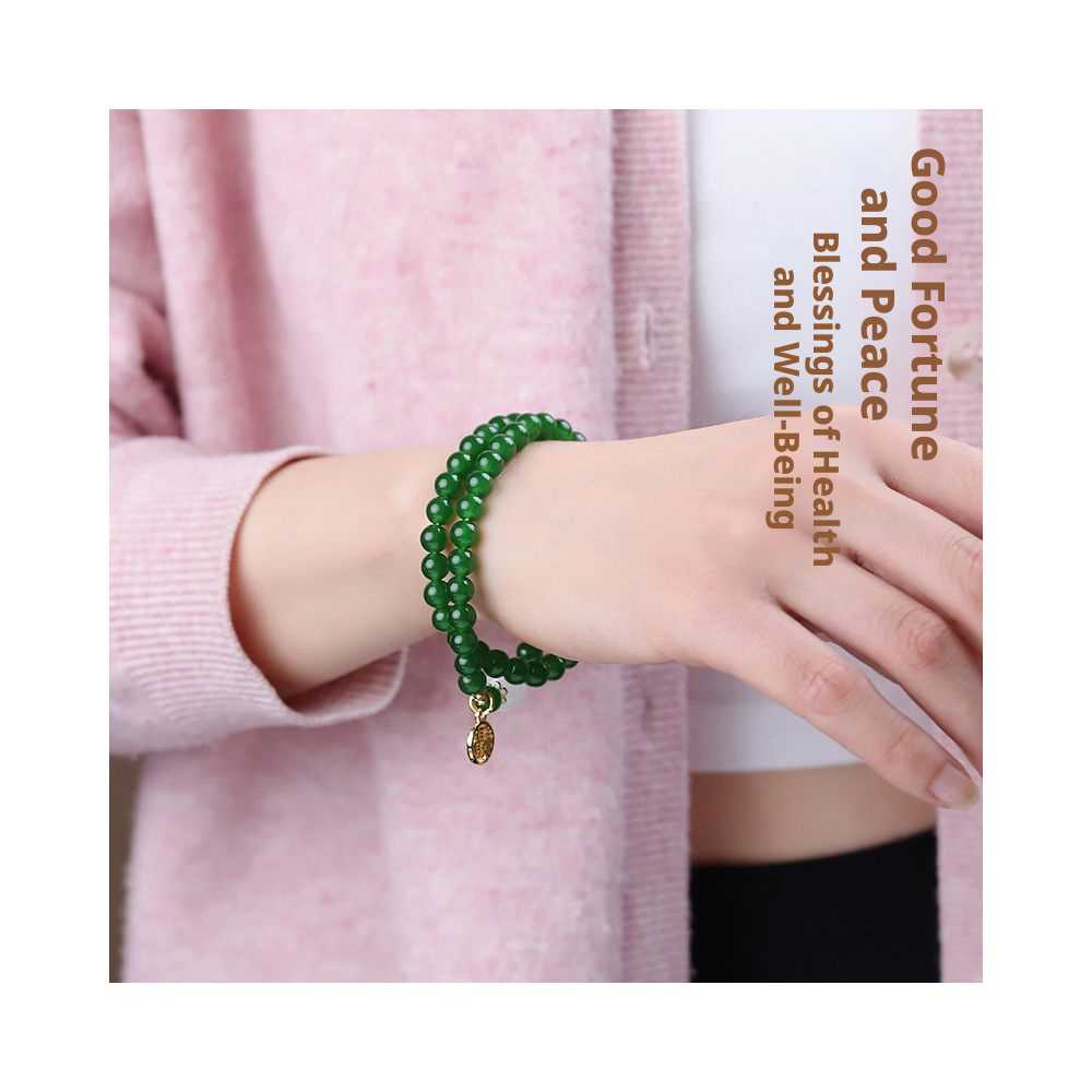6mm Jade Bead Bracelet - Ethnic Style Woven Jasper Jewelry Unisex