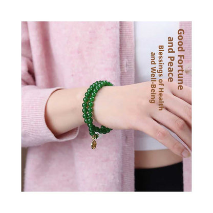 6mm Jade Bead Bracelet - Ethnic Style Woven Jasper Jewelry Unisex