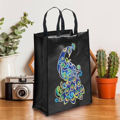 DIY Diamond Painting Christmas Tote Bag - Non-Woven Craft Shopping Bag