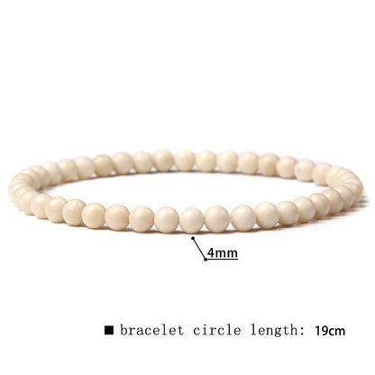 Elastic Beaded 4mm Natural Stone Beads Bracelet