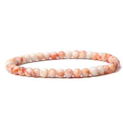 Natural Agate Crystal Energy Bracelet - 4mm Healing Stone Beads