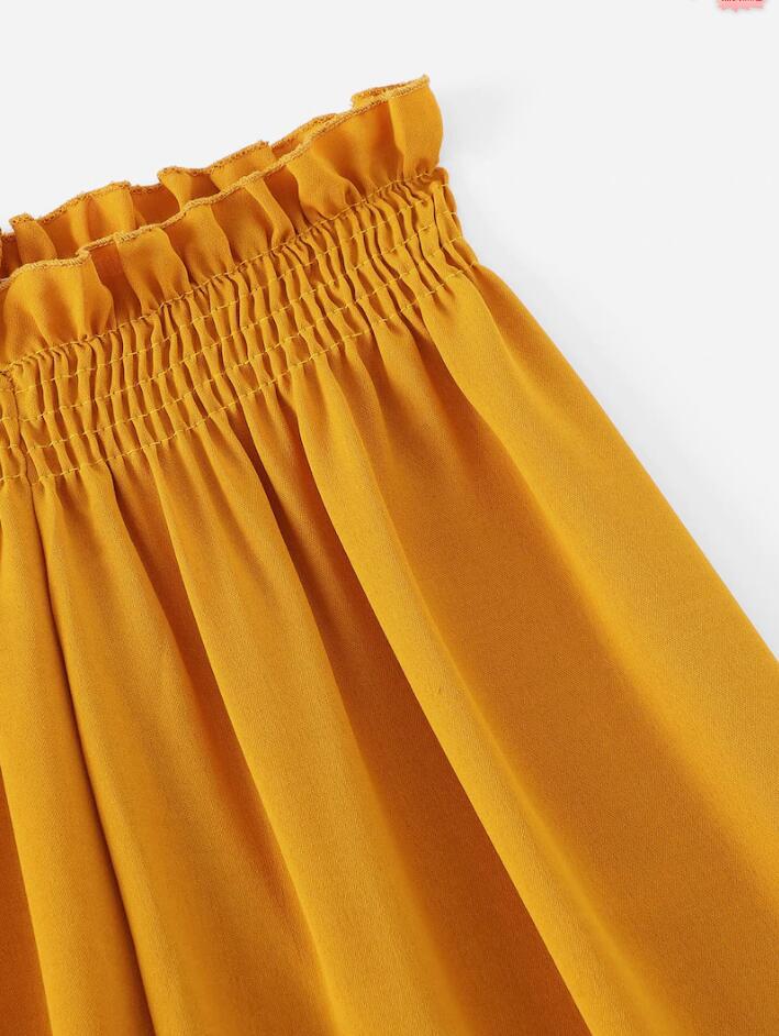 Women's Two-Piece Set - Chiffon Top and Wide Leg Pants Suit
