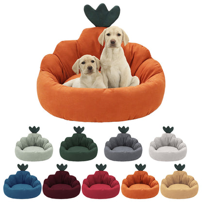 Carrot-Shaped Pet Bed - Warm Winter Dog & Cat House for Small to Medium Pets