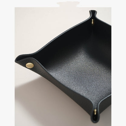 Woven Leather Catchall Tray - Nordic Style Jewelry & Key Organizer