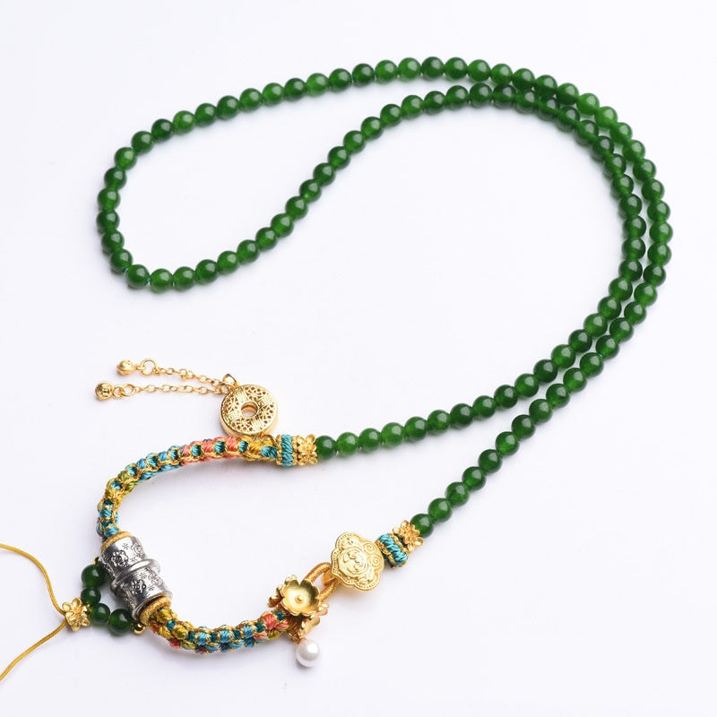 Tibetan Style Pendant Cord - Hand-Woven Peach Blossom Knot Necklace