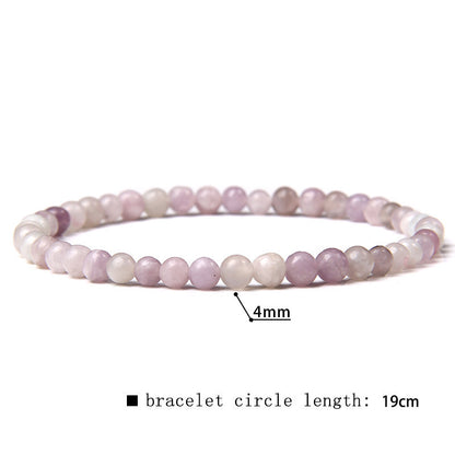 Elastic Beaded 4mm Natural Stone Beads Bracelet