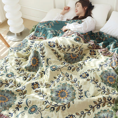 Double-sided Available Pure Cotton Gauze Towel Blanket