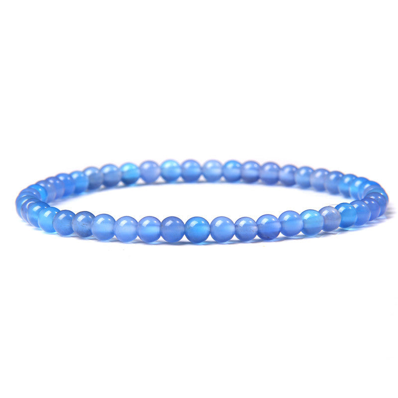 Natural Agate Crystal Energy Bracelet - 4mm Healing Stone Beads