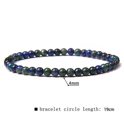 Elastic Beaded 4mm Natural Stone Beads Bracelet