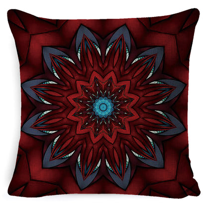 Bohemian Mandala Pillow Cover - Decorative Linen Cushion Cover 45x45cm