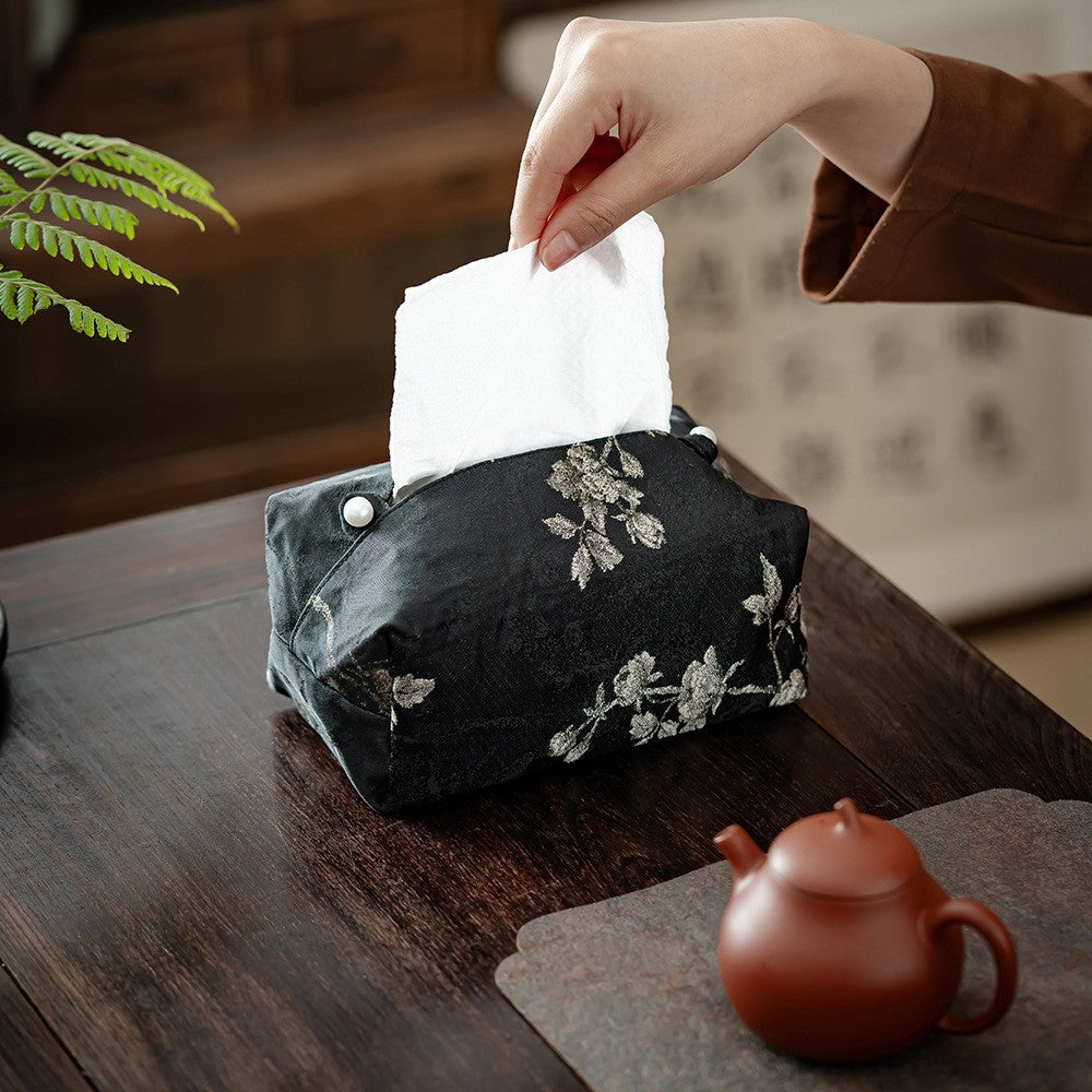 New Chinese Brocade Fabric Tissue Box Living Room Tissue Box For Car