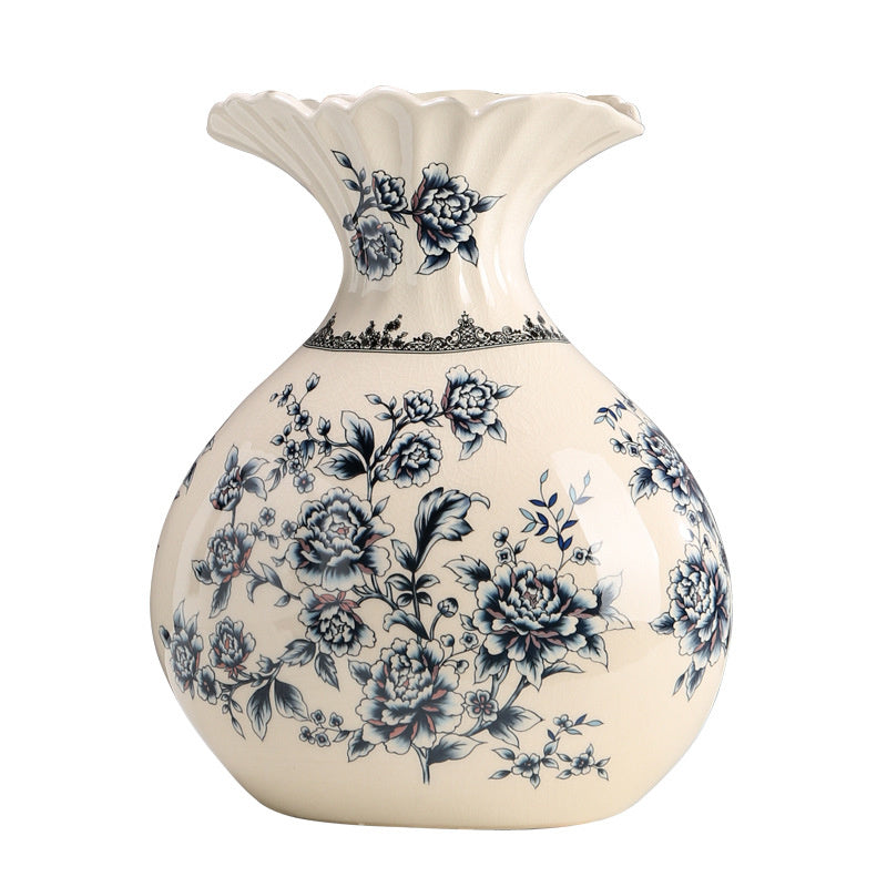 Jingdezhen Blue and White Porcelain Vase - Hand-Painted Chinese Ceramic Decor