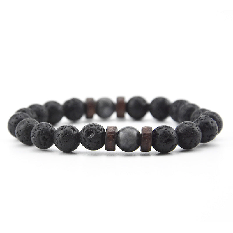 Volcanic Rock Wooden Beads Bracelet Stone Bracelet