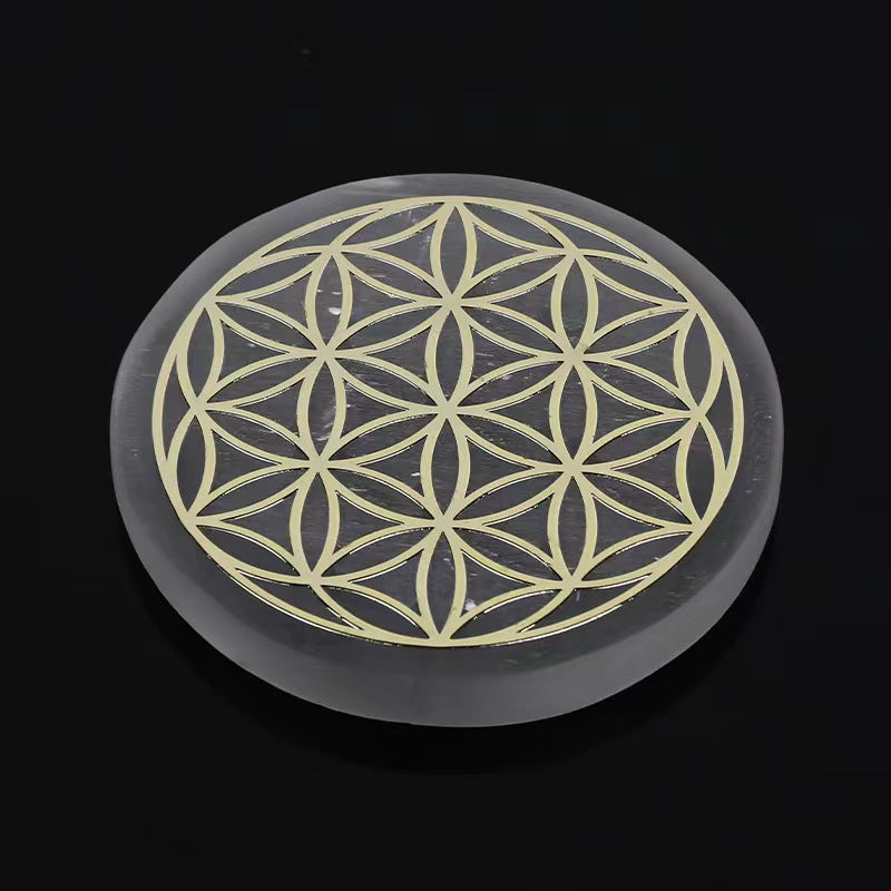 Handmade Plaster Coaster - Carved Gypsum Drink Coaster 6cm