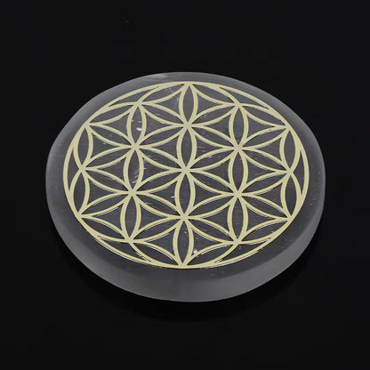 Handmade Plaster Coaster - Carved Gypsum Drink Coaster 6cm