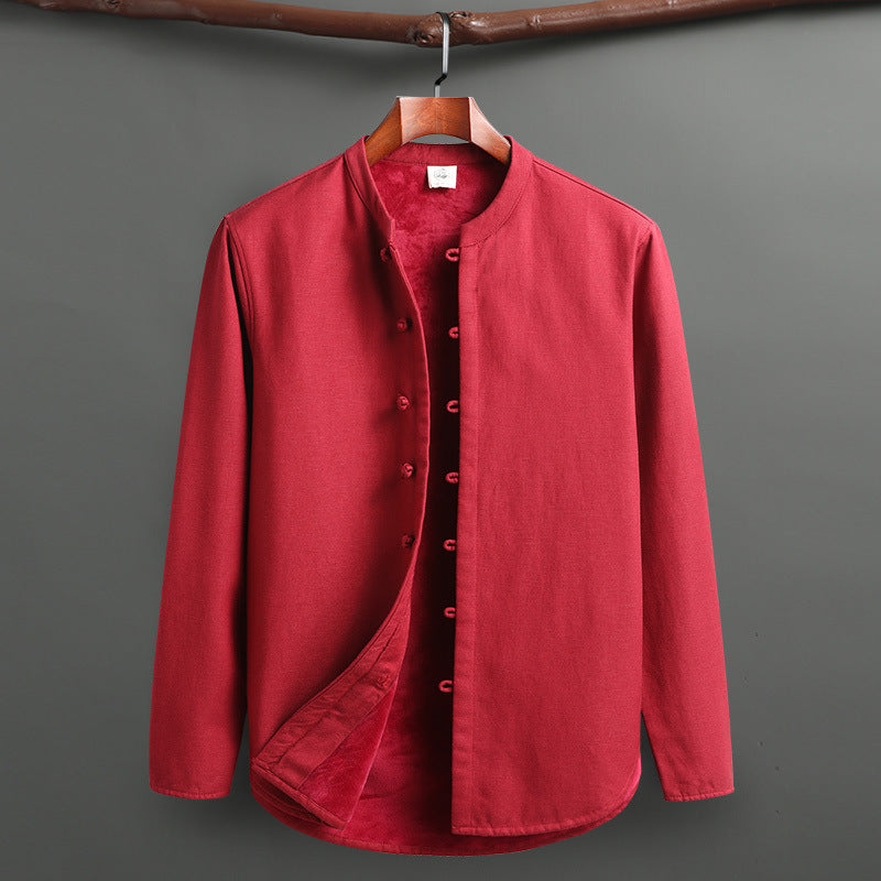 Tang Suit Set - Traditional Chinese Stand Collar Cotton Linen Coat