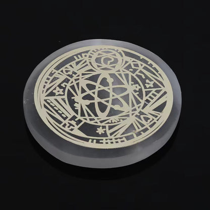 Handmade Plaster Coaster - Carved Gypsum Drink Coaster 6cm