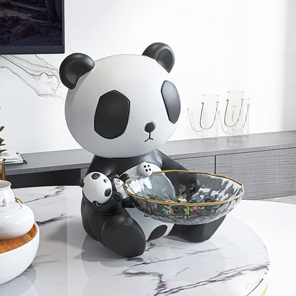 Panda Resin Decorative Tray - Modern Entryway Organizer