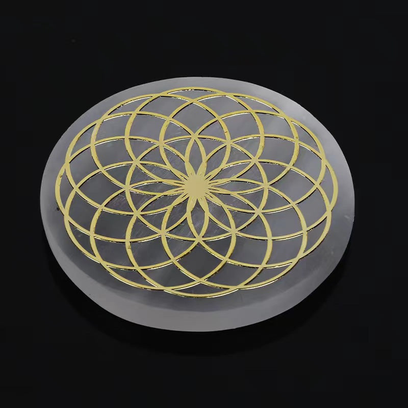 Handmade Plaster Coaster - Carved Gypsum Drink Coaster 6cm