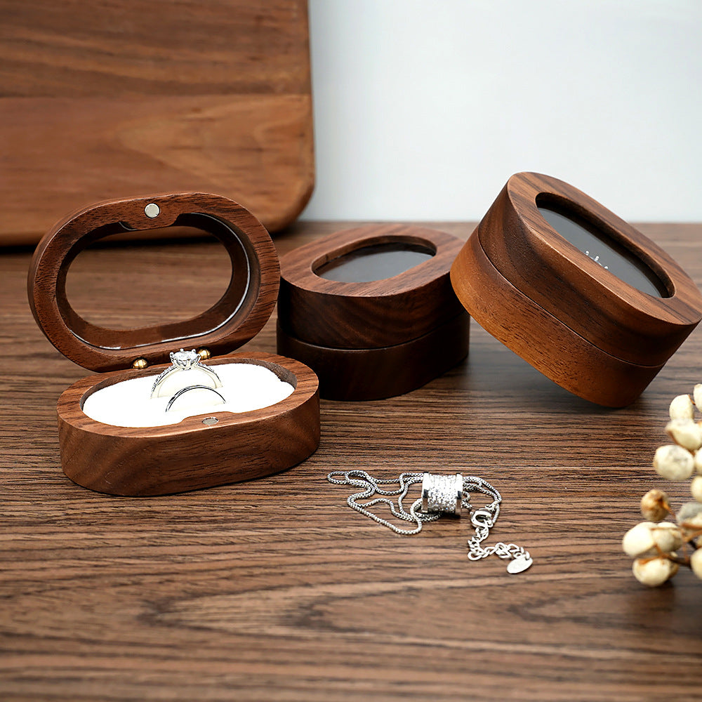 Wooden Ring Box - Retro Chinese Style Jewelry Storage